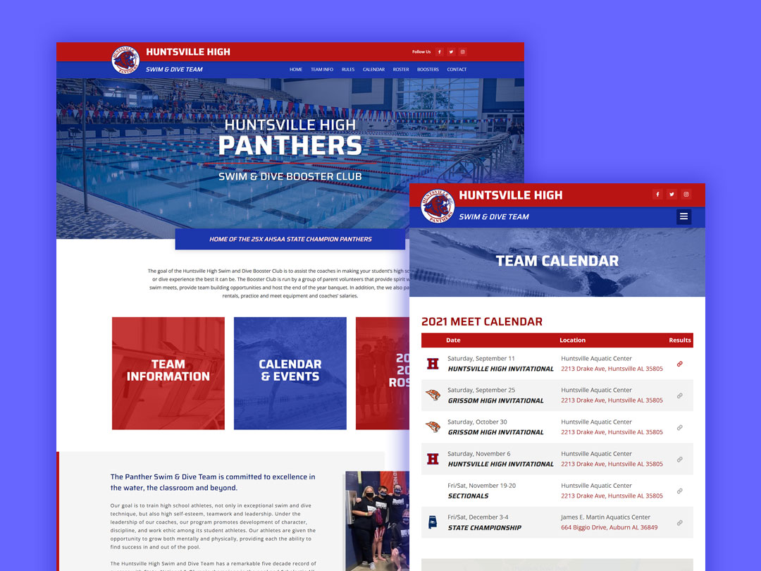 web design hhs swim dive