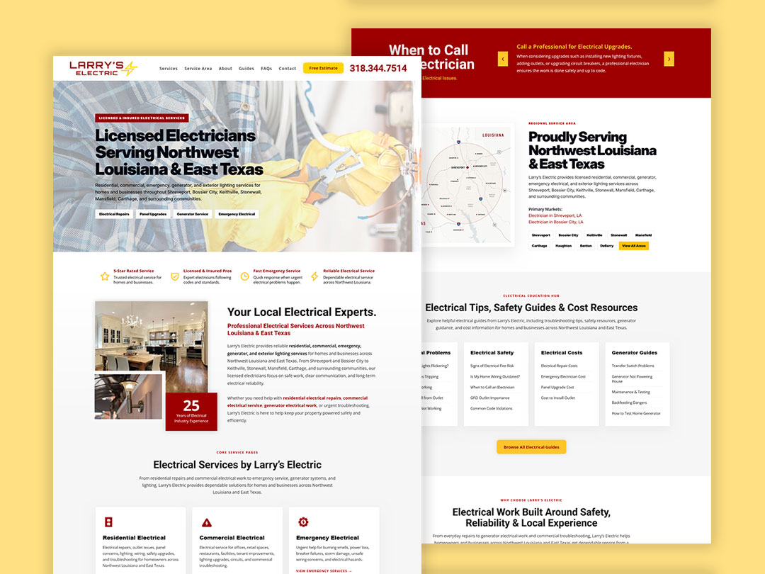 web design larry's electric